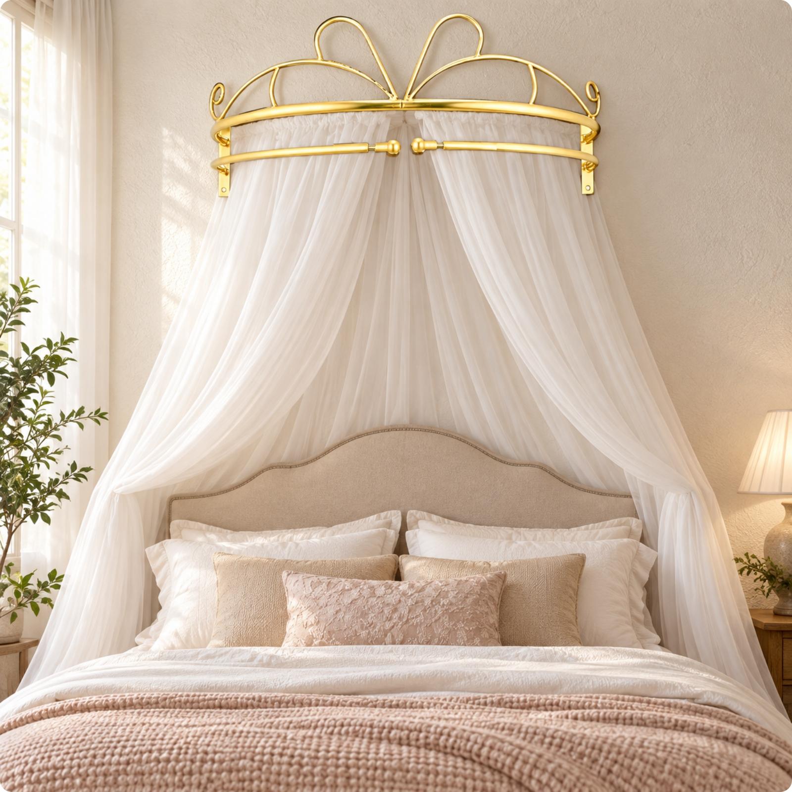 Canopy Bed Frame Metal Queen - Gold Metal Wall Mounted Bed Canopy
