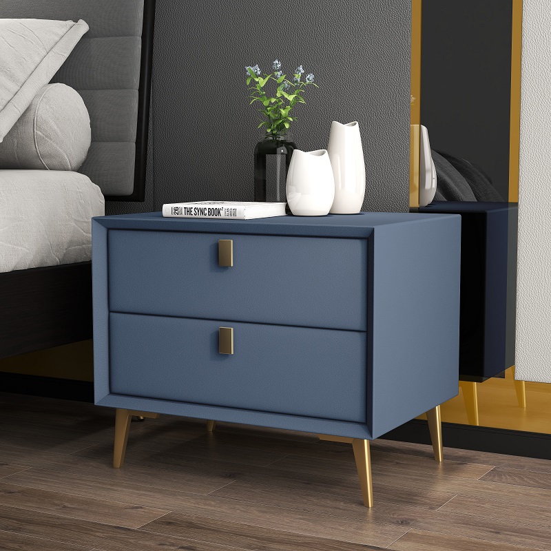 Modern Style Faux Leather Bedr - đánh giá và giá Solid Wood Nightstand 2 Drawers