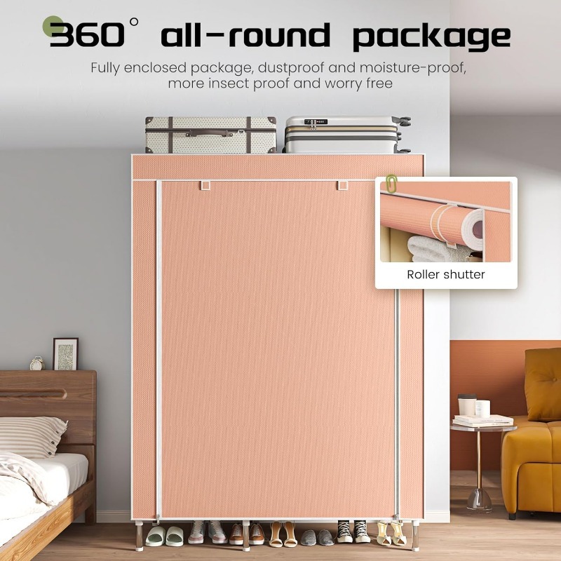Portable Wardrobe, Freestandin - đánh giá và giá Wardrobe Closet Portable Fabric Cover