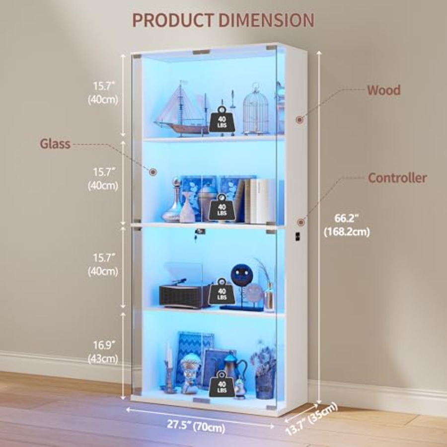 66 Glass Display Cabinet for C - đánh giá và giá Storage