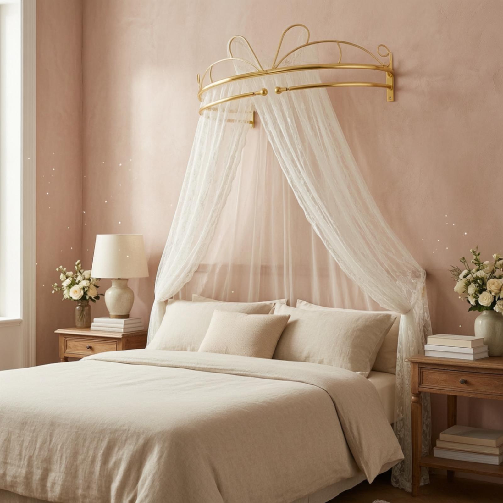 Gold Metal Wall Mounted Bed Ca - đánh giá và giá Canopy Bed Frame Metal Queen
