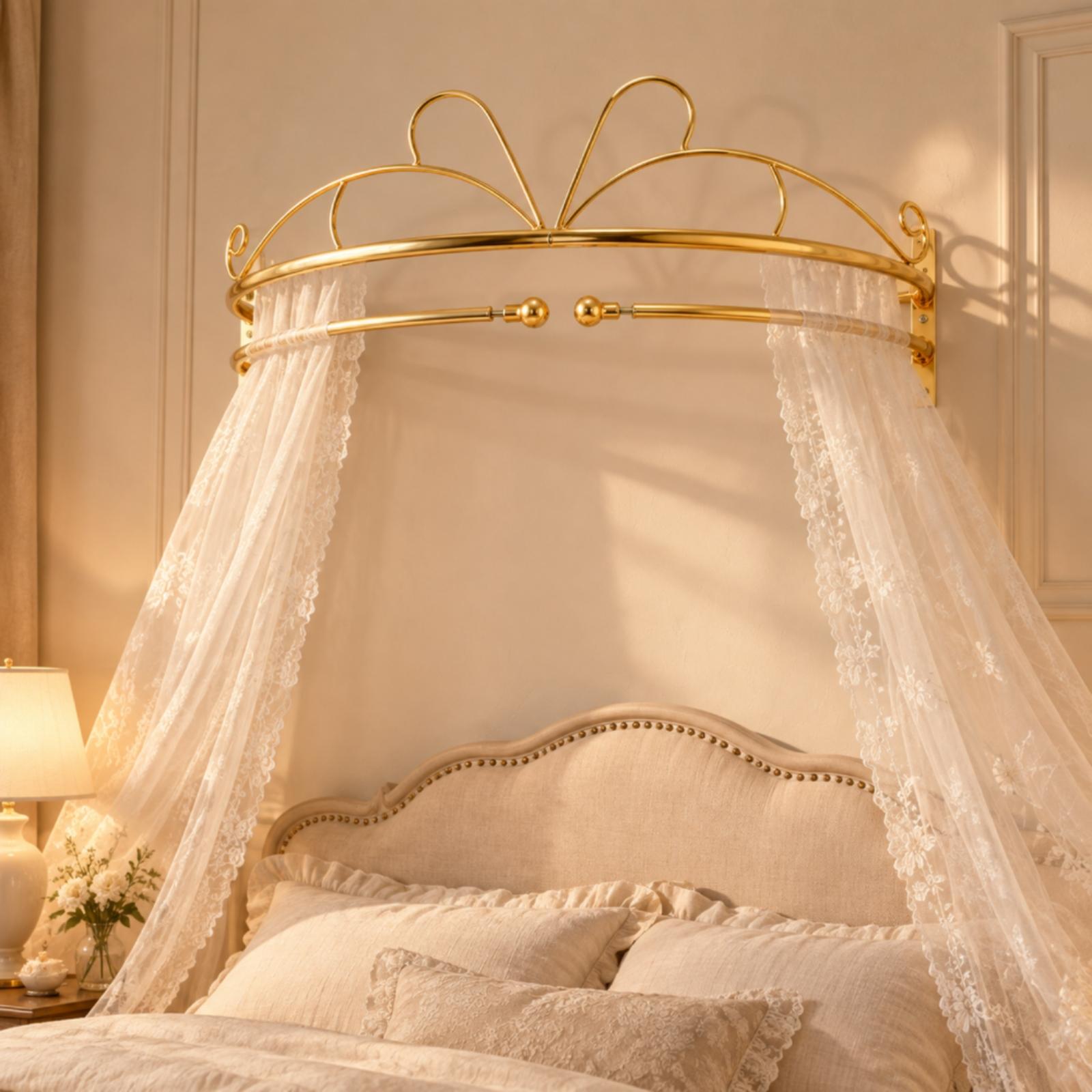 Gold Metal Wall Mounted Bed Ca - đánh giá và giá Canopy Bed Frame Metal Queen