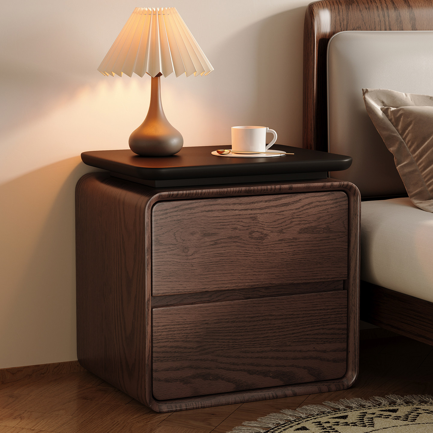 Modern Minimalist 2-drawer Cat - đánh giá và giá Solid Wood Nightstand 2 Drawers