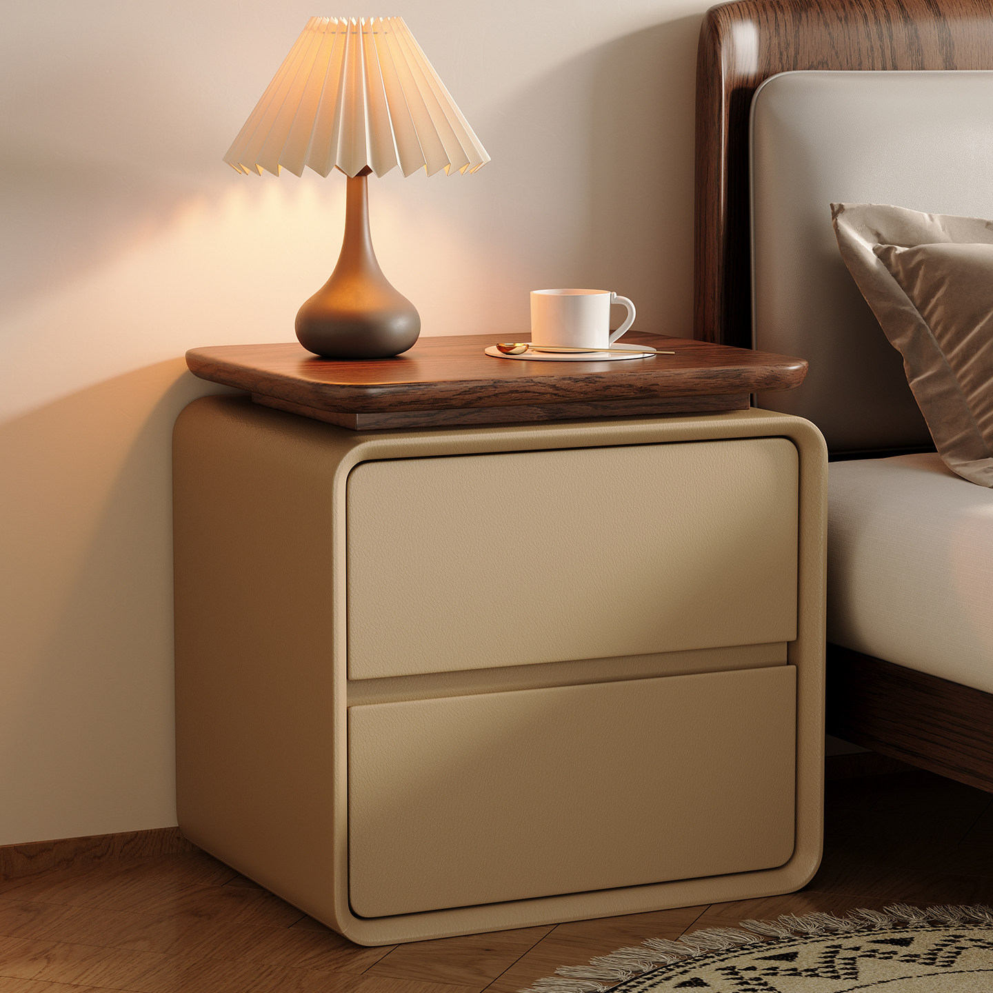 Modern Minimalist 2-drawer Cat - đánh giá và giá Solid Wood Nightstand 2 Drawers