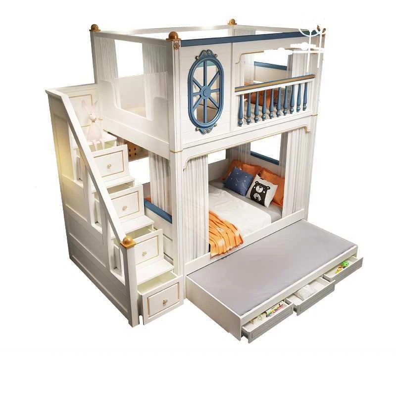 -For Luxury Kids Bedroom Furni - đánh giá và giá Bunk Bed With Stairs And Slide