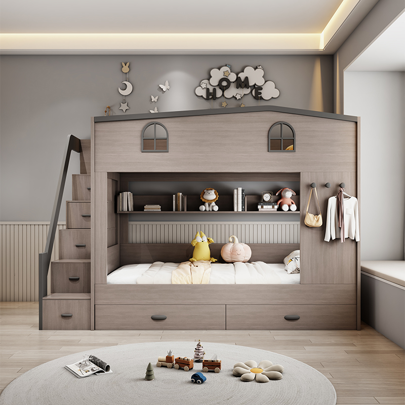 Nordic Double Decker Kids Beds - đánh giá và giá Bunk Bed With Stairs And Slide