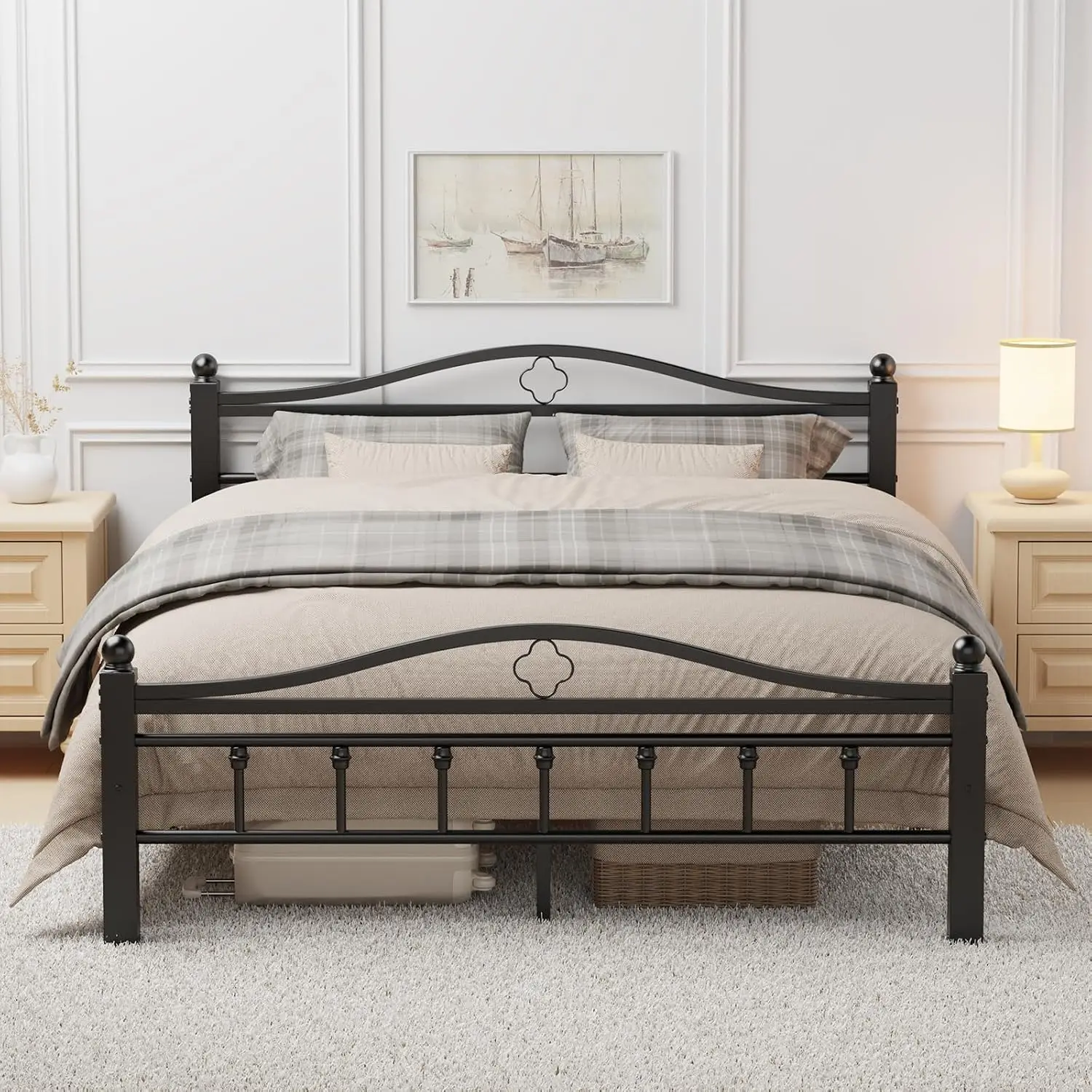 Queen Metal Bed Frame with Hea - đánh giá và giá Canopy Bed Frame Metal Queen