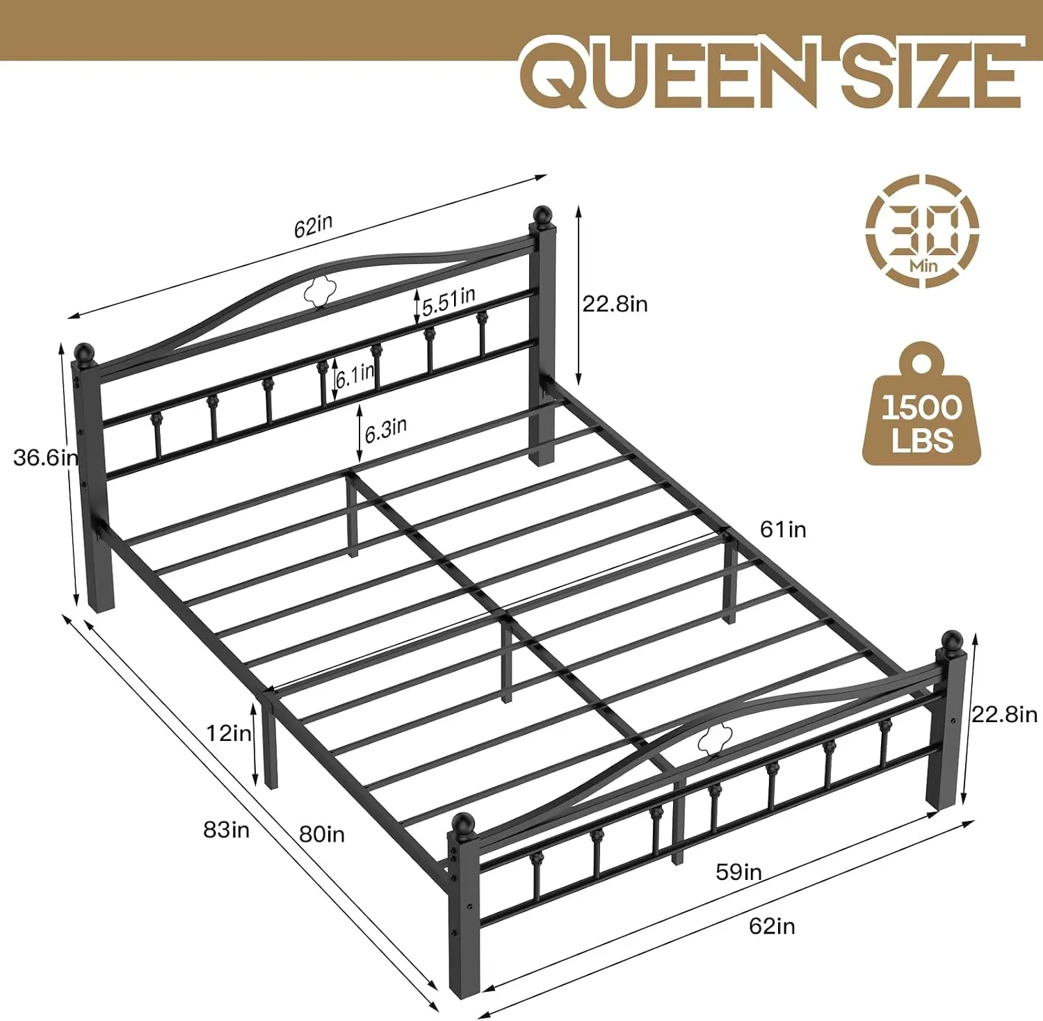 Queen Metal Bed Frame with Hea - đánh giá và giá Canopy Bed Frame Metal Queen