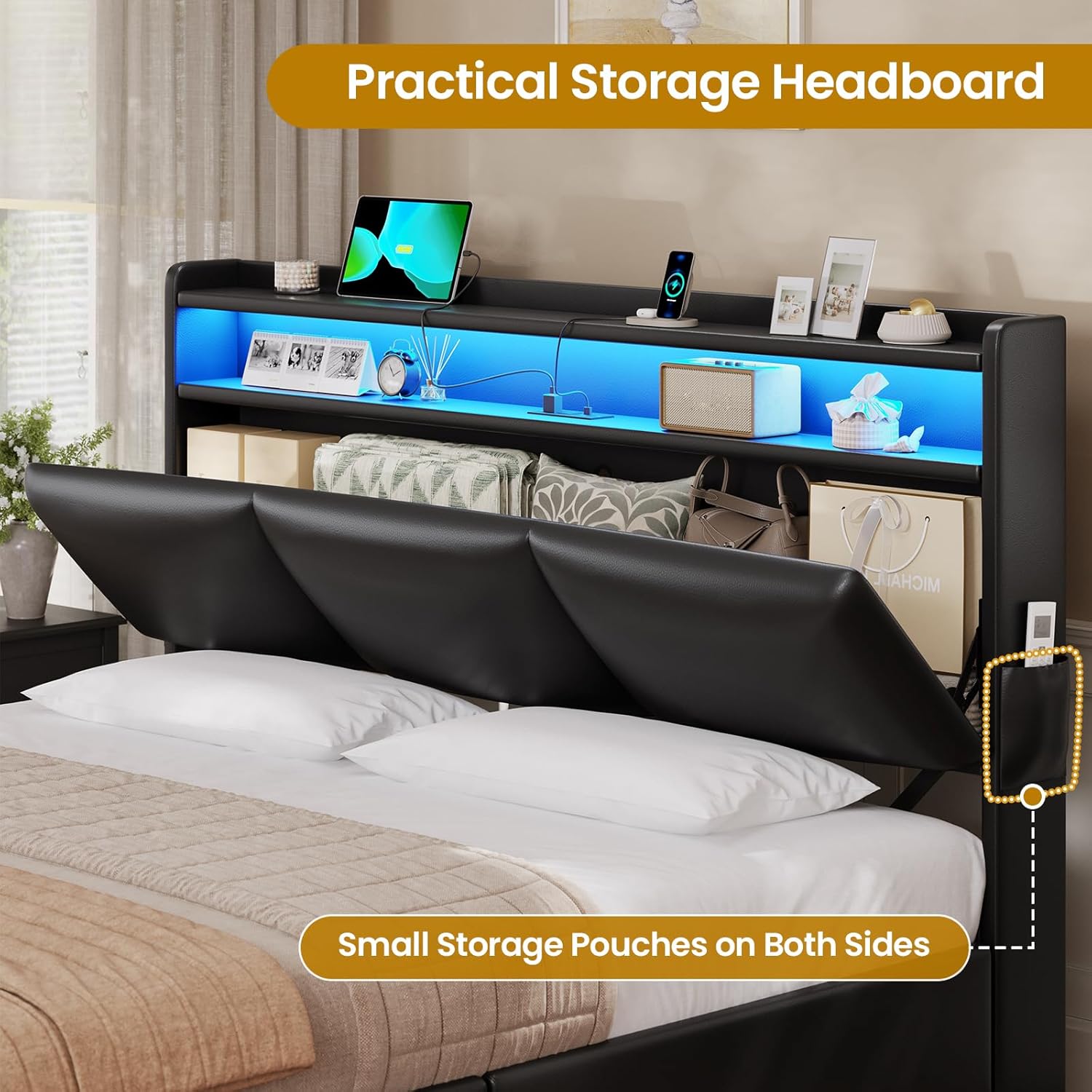 Queen Bed Frame with Storage H - đánh giá và giá Canopy Bed Frame Metal Queen