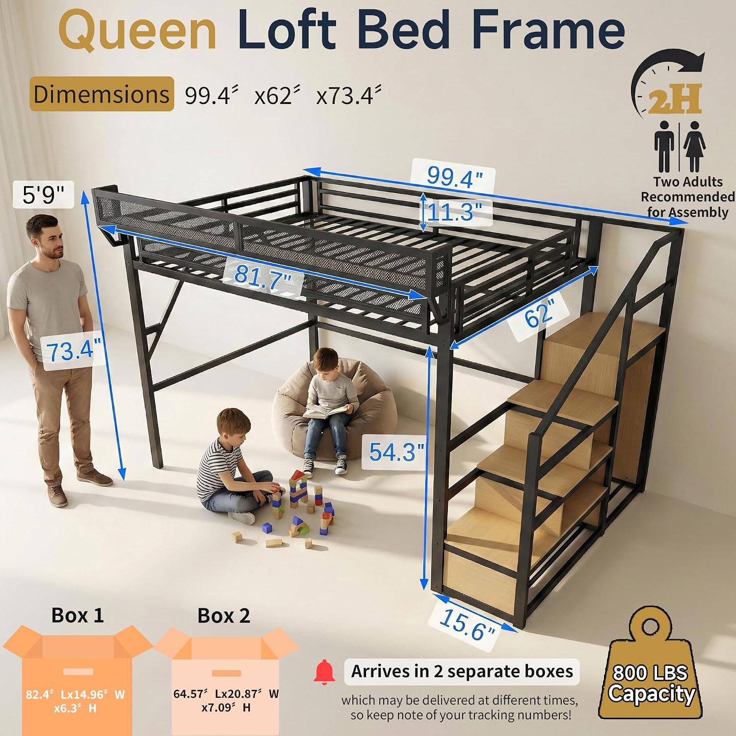 Queen Size Loft Bed with Stair - đánh giá và giá Canopy Bed Frame Metal Queen
