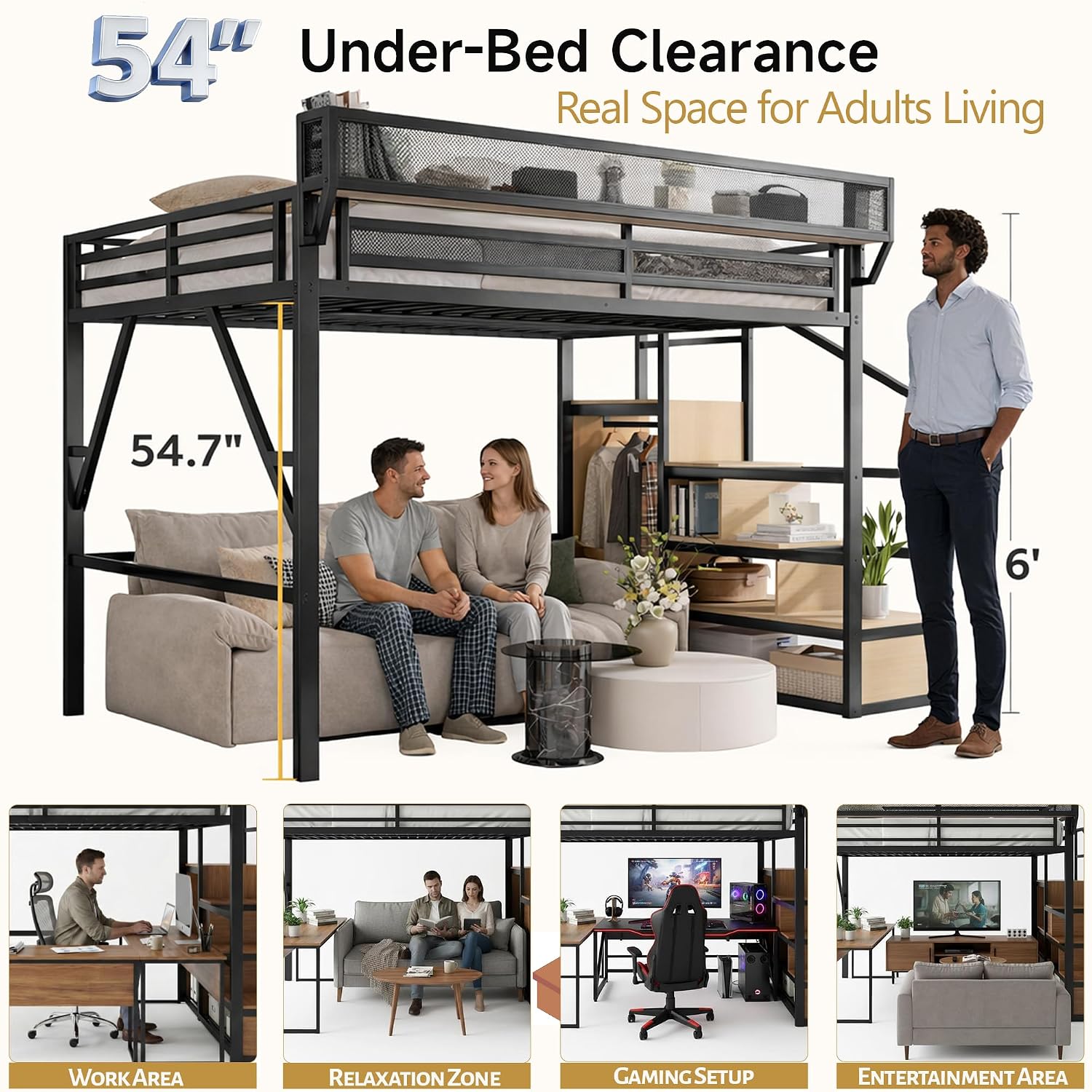 Queen Size Loft Bed with Stair - đánh giá và giá Canopy Bed Frame Metal Queen