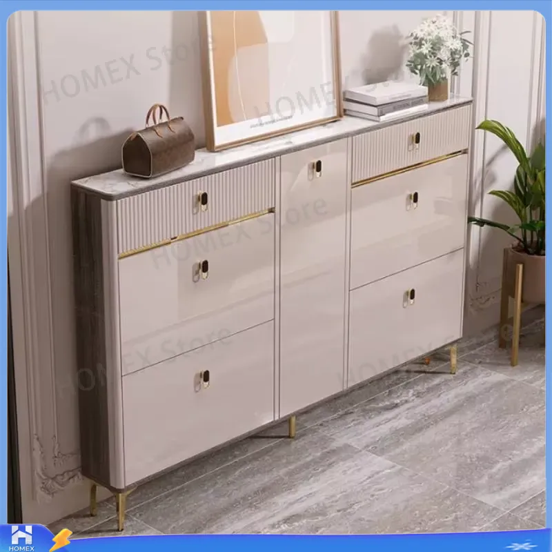 Waterproof Shoe Cabinet with S - đánh giá và giá Shoe Rack Cabinet Narrow Entryway