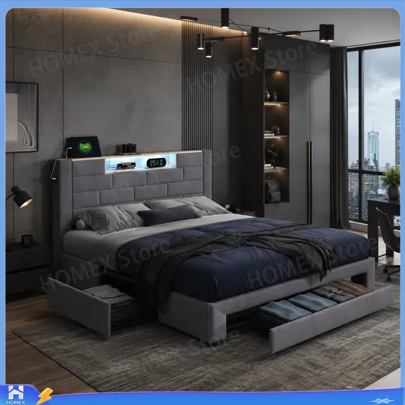5FT Double Bed Frame with Stor - đánh giá và giá Gas Lift Storage Bed Hydraulic