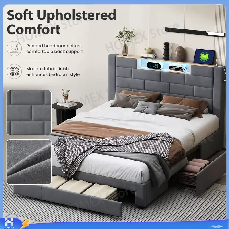 5FT Double Bed Frame with Stor - đánh giá và giá Gas Lift Storage Bed Hydraulic