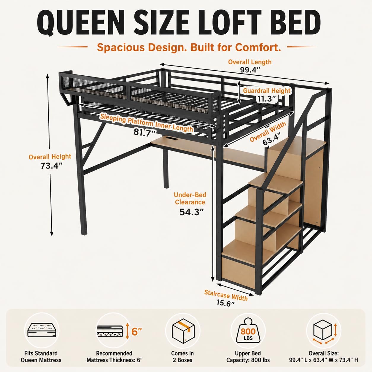 Mirightone Queen Loft Bed with - đánh giá và giá Canopy Bed Frame Metal Queen