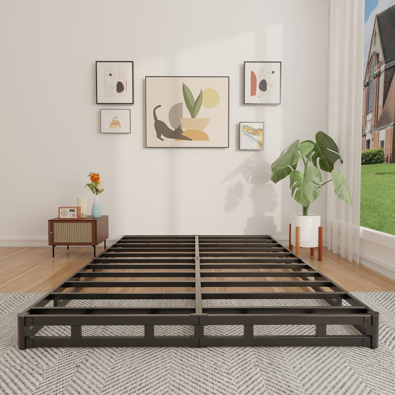 4 Inch Queen Box Spring Low Pr - đánh giá và giá Canopy Bed Frame Metal Queen