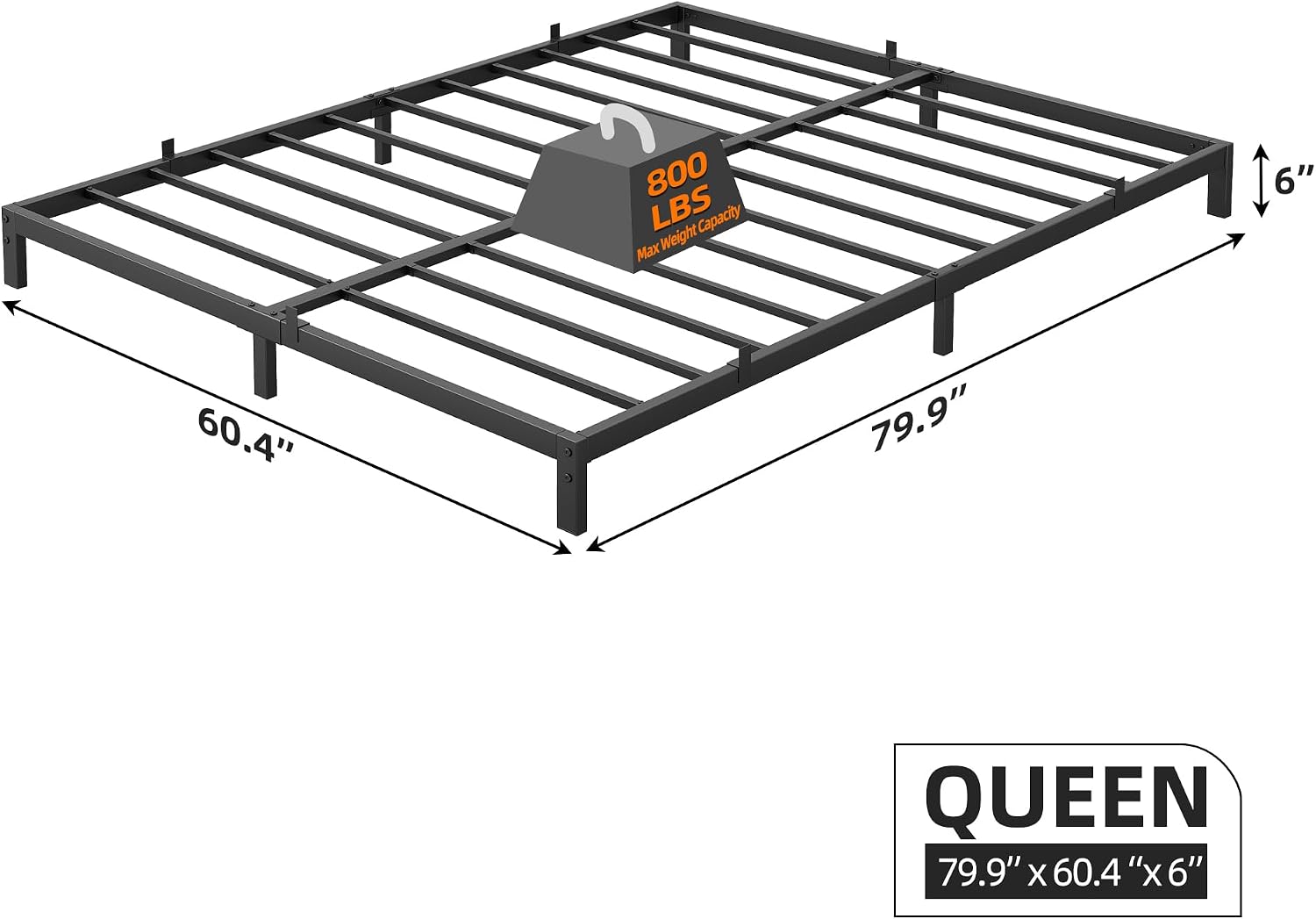 6 Inch Heavy Duty Metal Queen  - đánh giá và giá Canopy Bed Frame Metal Queen