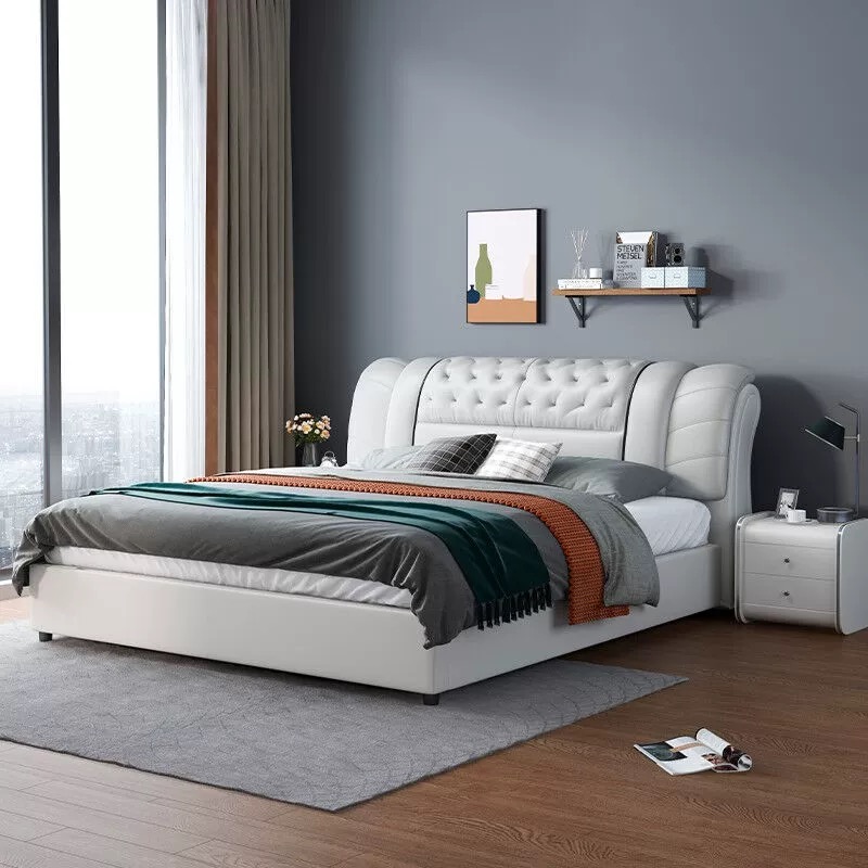 Set Furniture Bedroom Leather  - đánh giá và giá King Size Bed Frame With Storage Drawers